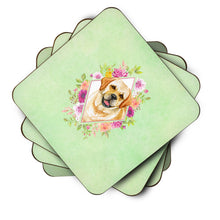 Load image into Gallery viewer, Golden Retriever Green Flowers Coasters - Set of 4 Lightweight Foam, Absorbent Drink Coasters  CK4309FC