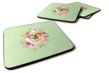 Load image into Gallery viewer, Golden Retriever Green Flowers Coasters - Set of 4 Lightweight Foam, Absorbent Drink Coasters  CK4309FC