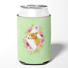 Load image into Gallery viewer, Italian Greyhound Green Flowers Can or Bottle Hugger CK4314CC