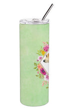 Load image into Gallery viewer, Italian Greyhound Green Flowers Double Walled Stainless Steel 20 oz Skinny Tumbler CK4314TBL20