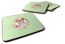 Load image into Gallery viewer, Jack Russell Terrier #1 Green Flowers Coasters - Set of 4 Lightweight Foam, Absorbent Drink Coasters  CK4315FC