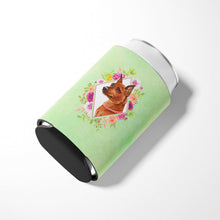 Load image into Gallery viewer, Miniature Pinscher Green Flowers Can or Bottle Hugger CK4321CC
