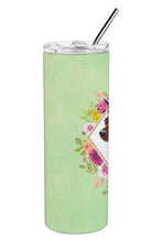 Load image into Gallery viewer, Miniature Pinscher Green Flowers Double Walled Stainless Steel 20 oz Skinny Tumbler CK4321TBL20