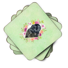 Load image into Gallery viewer, Newfoundland Green Flowers Coasters - Set of 4 Lightweight Foam, Absorbent Drink Coasters  CK4323FC