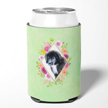 Load image into Gallery viewer, Newfoundland Puppy Green Flowers Can or Bottle Hugger CK4324CC