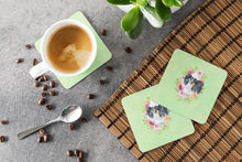 Load image into Gallery viewer, Papillon Green Flowers Coasters - Set of 4 Lightweight Foam, Absorbent Drink Coasters  CK4325FC
