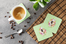Load image into Gallery viewer, Pekingese Green Flowers Coasters - Set of 4 Lightweight Foam, Absorbent Drink Coasters  CK4326FC