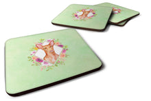 Load image into Gallery viewer, Pharaoh Hound Green Flowers Coasters - Set of 4 Lightweight Foam, Absorbent Drink Coasters  CK4328FC
