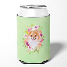 Load image into Gallery viewer, Pomeranian #1 Green Flowers Can or Bottle Hugger CK4329CC
