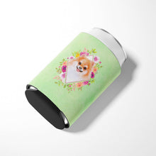 Load image into Gallery viewer, Pomeranian #1 Green Flowers Can or Bottle Hugger CK4329CC