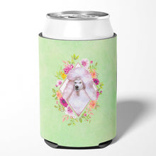 Load image into Gallery viewer, Standard White Poodle Green Flowers Can or Bottle Hugger CK4331CC