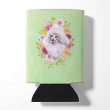 Load image into Gallery viewer, White Mini Poodle Green Flowers Can or Bottle Hugger CK4332CC