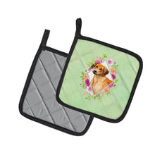 Load image into Gallery viewer, Rhodesian Ridgeback Green Flowers Pot Holders - Set of 2 - Heat-Resistant Kitchen Essentials CK4335PTHD