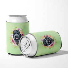 Load image into Gallery viewer, Russian Black Terrier Green Flowers Can or Bottle Hugger CK4336CC
