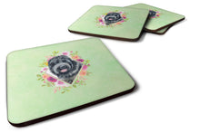 Load image into Gallery viewer, Russian Black Terrier Green Flowers Coasters - Set of 4 Lightweight Foam, Absorbent Drink Coasters  CK4336FC