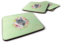 Load image into Gallery viewer, Schnauzer Green Flowers Coasters - Set of 4 Lightweight Foam, Absorbent Drink Coasters  CK4339FC