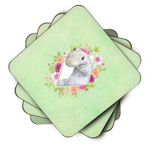 Load image into Gallery viewer, Sealyham Terrier Green Flowers Coasters - Set of 4 Lightweight Foam, Absorbent Drink Coasters  CK4340FC