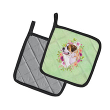 Load image into Gallery viewer, Saint Bernard #1 Green Flowers Pot Holders - Set of 2 - Heat-Resistant Kitchen Essentials CK4346PTHD