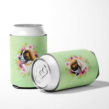 Load image into Gallery viewer, Saint Bernard #2 Green Flowers Can or Bottle Hugger CK4347CC
