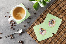 Load image into Gallery viewer, Saint Bernard #2 Green Flowers Coasters - Set of 4 Lightweight Foam, Absorbent Drink Coasters  CK4347FC