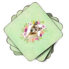 Load image into Gallery viewer, Thai Ridgeback Green Flowers Coasters - Set of 4 Lightweight Foam, Absorbent Drink Coasters  CK4348FC