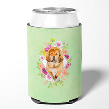 Load image into Gallery viewer, Tibetian Mastiff Puppy Green Flowers Can or Bottle Hugger CK4349CC