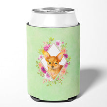 Load image into Gallery viewer, Toy Terrier Green Flowers Can or Bottle Hugger CK4350CC