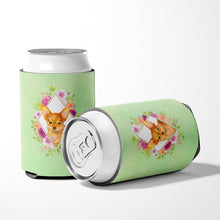 Load image into Gallery viewer, Toy Terrier Green Flowers Can or Bottle Hugger CK4350CC