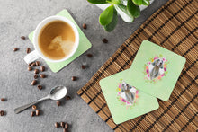 Load image into Gallery viewer, Weimaraner Green Flowers Coasters - Set of 4 Lightweight Foam, Absorbent Drink Coasters  CK4351FC