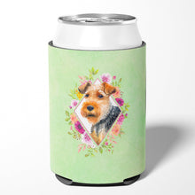 Load image into Gallery viewer, Welsh Terrier Green Flowers Can or Bottle Hugger CK4352CC