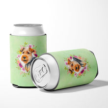 Load image into Gallery viewer, Welsh Terrier Green Flowers Can or Bottle Hugger CK4352CC