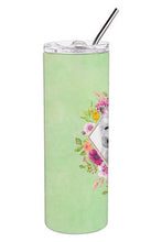Load image into Gallery viewer, West Highland White Terrier Green Flowers Double Walled Stainless Steel 20 oz Skinny Tumbler CK4353TBL20