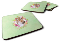 Load image into Gallery viewer, Yorkshire Terrier #1 Green Flowers Coasters - Set of 4 Lightweight Foam, Absorbent Drink Coasters  CK4354FC