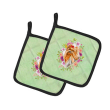 Load image into Gallery viewer, Yorkshire Terrier #2 Green Flowers Pot Holders - Set of 2 - Heat-Resistant Kitchen Essentials CK4355PTHD