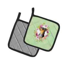 Load image into Gallery viewer, Black Miniature Pinscher Green Flowers Pot Holders - Set of 2 - Heat-Resistant Kitchen Essentials CK4356PTHD