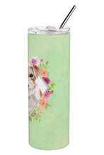 Load image into Gallery viewer, Jack Russell Terrier Green Flowers Double Walled Stainless Steel 20 oz Skinny Tumbler CK4358TBL20
