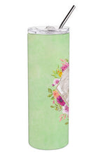 Load image into Gallery viewer, Westie  Green Flowers Double Walled Stainless Steel 20 oz Skinny Tumbler CK4363TBL20