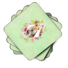 Load image into Gallery viewer, Airedale Terrier Green Flowers Coasters - Set of 4 Lightweight Foam, Absorbent Drink Coasters  CK4364FC