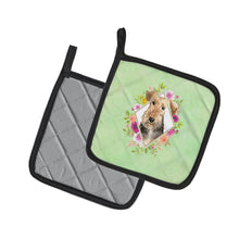 Load image into Gallery viewer, Airedale Terrier Green Flowers Pot Holders - Set of 2 - Heat-Resistant Kitchen Essentials CK4364PTHD