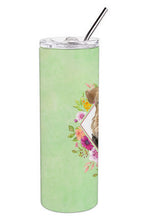 Load image into Gallery viewer, Airedale Terrier Green Flowers Double Walled Stainless Steel 20 oz Skinny Tumbler CK4364TBL20