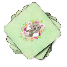Load image into Gallery viewer, Weimaraner Green Flowers Coasters - Set of 4 Lightweight Foam, Absorbent Drink Coasters  CK4365FC