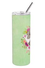 Load image into Gallery viewer, Weimaraner Green Flowers Double Walled Stainless Steel 20 oz Skinny Tumbler CK4365TBL20