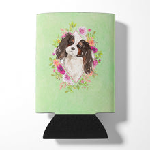 Load image into Gallery viewer, Tricolor Cavalier Spaniel Green Flowers Can or Bottle Hugger CK4366CC