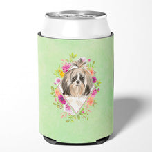 Load image into Gallery viewer, Shih Tzu Green Flowers Can or Bottle Hugger CK4372CC