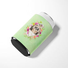 Load image into Gallery viewer, Shih Tzu Green Flowers Can or Bottle Hugger CK4372CC