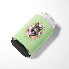 Load image into Gallery viewer, Scottish Terrier Green Flowers Can or Bottle Hugger CK4374CC