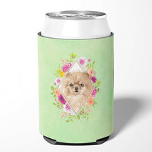Load image into Gallery viewer, Pomeranian Green Flowers Can or Bottle Hugger CK4379CC