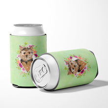 Load image into Gallery viewer, Norwich Terrier Green Flowers Can or Bottle Hugger CK4380CC