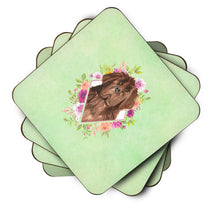Load image into Gallery viewer, Newfoundland Green Flowers Coasters - Set of 4 Lightweight Foam, Absorbent Drink Coasters  CK4381FC