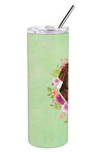 Load image into Gallery viewer, Newfoundland Green Flowers Double Walled Stainless Steel 20 oz Skinny Tumbler CK4381TBL20